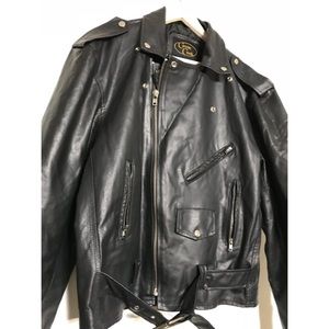 Leather Motorcycle zipper jacket